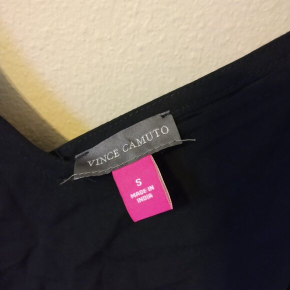 Vince Camuto Women's Black Sleeveless V-Neck Challis Dress Size S - Picture 3 of 3